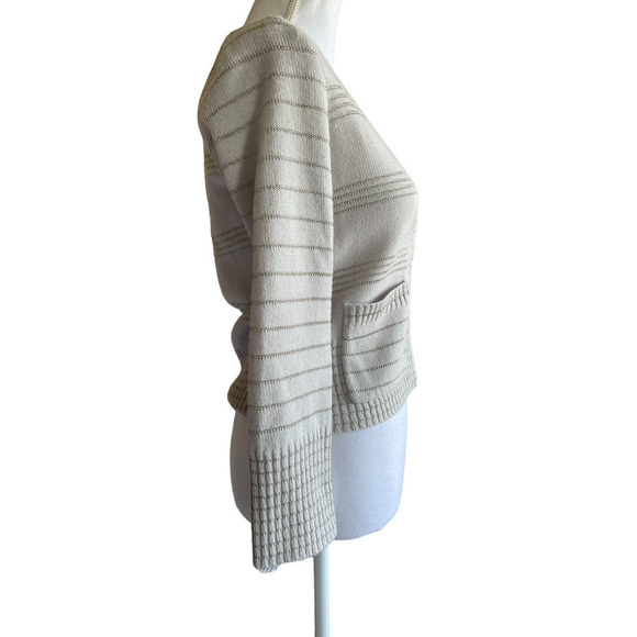 Marc by Marc Jacobs Wool Blend Cardigan Size Small Gray Silver Metal Thread - Picture 9 of 13